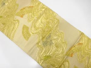 アンティーク　流水に扇模様織り出し袋帯(材料)